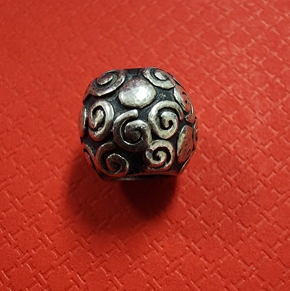 Pandora Silver Swirl spots Dots Charm retired - Picture 3 of 7